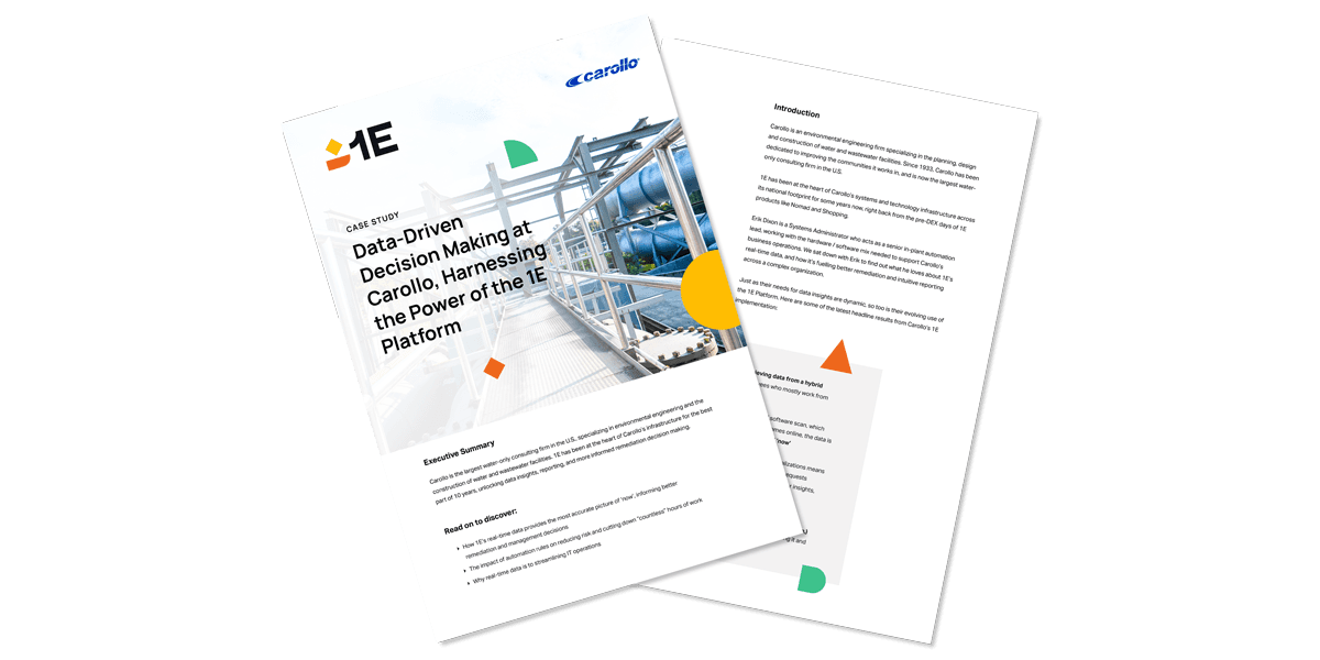 Data-Driven Decision Making at Carollo, Harnessing the Power of the 1E Platform