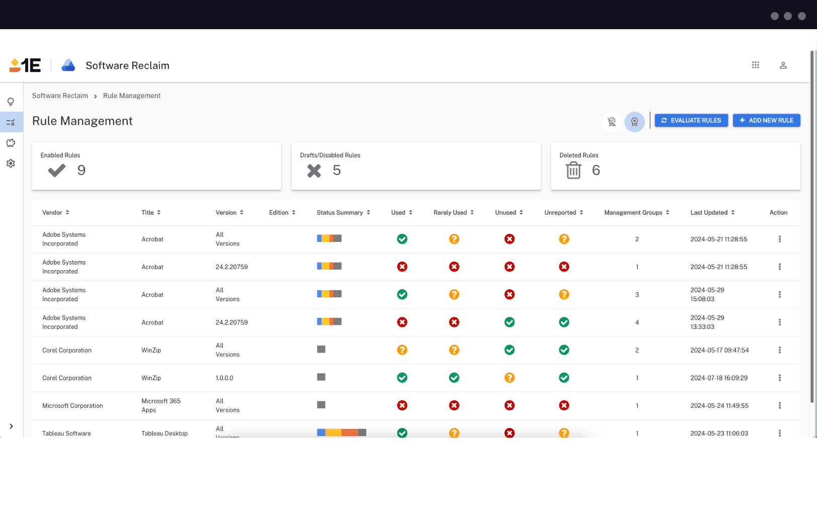 Software Reclaim - Custom Reclaim Rules